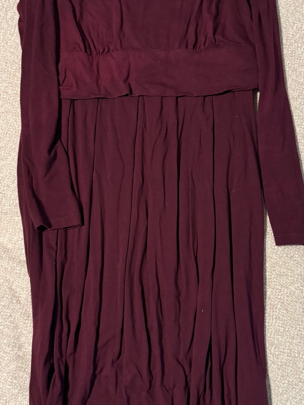 Seraphine Burgundy Long Sleeve Maternity Dress nursing